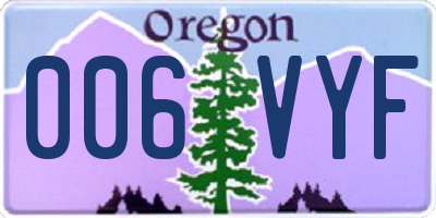 OR license plate 006VYF