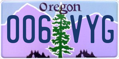 OR license plate 006VYG