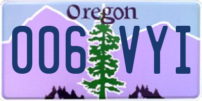 OR license plate 006VYI