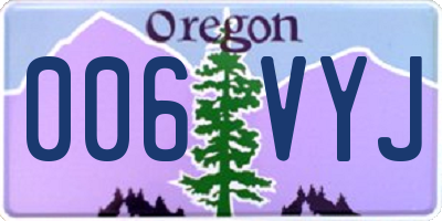 OR license plate 006VYJ