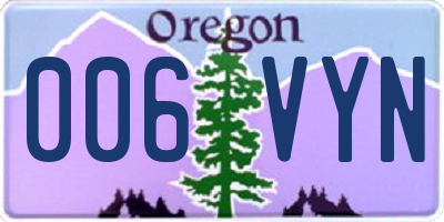 OR license plate 006VYN
