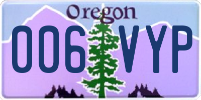 OR license plate 006VYP