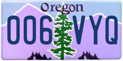 OR license plate 006VYQ
