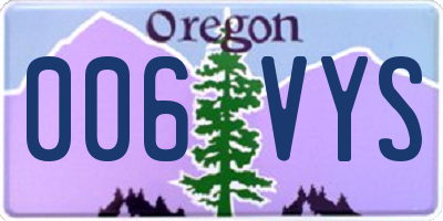 OR license plate 006VYS