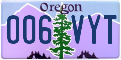 OR license plate 006VYT