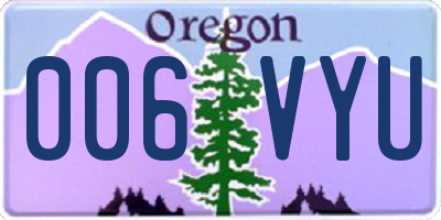 OR license plate 006VYU
