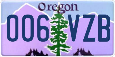 OR license plate 006VZB