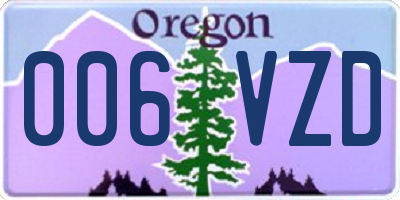 OR license plate 006VZD