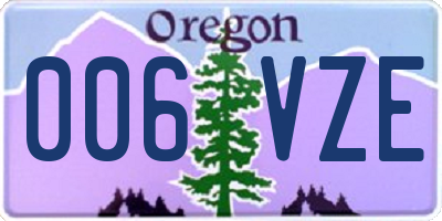 OR license plate 006VZE