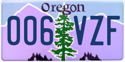 OR license plate 006VZF