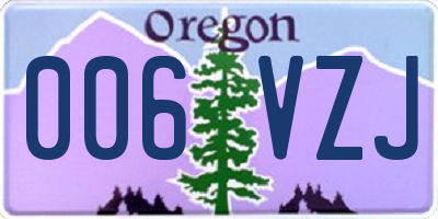OR license plate 006VZJ