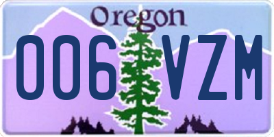 OR license plate 006VZM