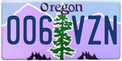 OR license plate 006VZN