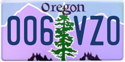 OR license plate 006VZO