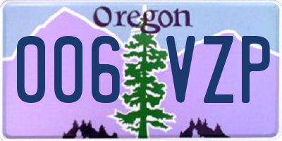 OR license plate 006VZP