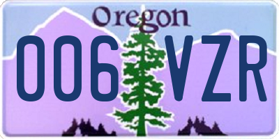 OR license plate 006VZR
