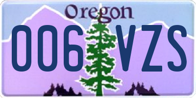 OR license plate 006VZS