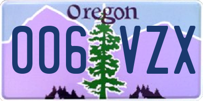 OR license plate 006VZX