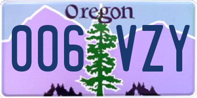 OR license plate 006VZY