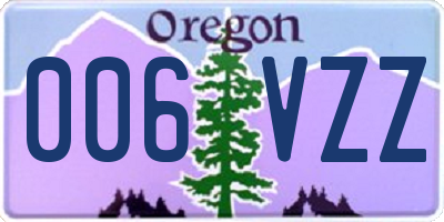 OR license plate 006VZZ