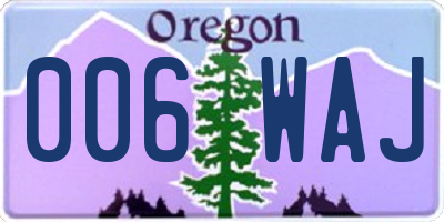 OR license plate 006WAJ