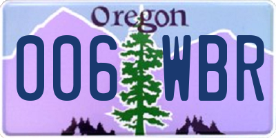 OR license plate 006WBR
