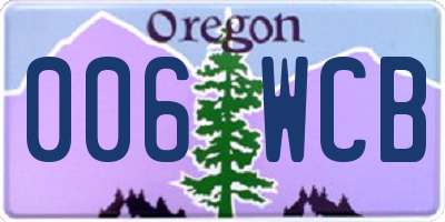 OR license plate 006WCB