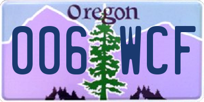 OR license plate 006WCF
