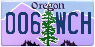 OR license plate 006WCH