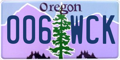 OR license plate 006WCK