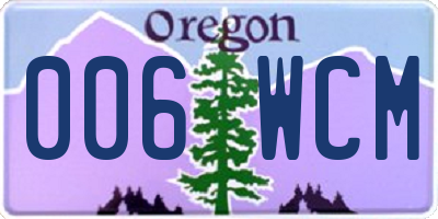 OR license plate 006WCM