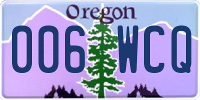 OR license plate 006WCQ