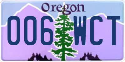 OR license plate 006WCT