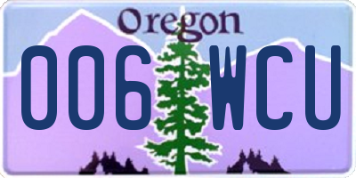 OR license plate 006WCU