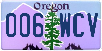 OR license plate 006WCV