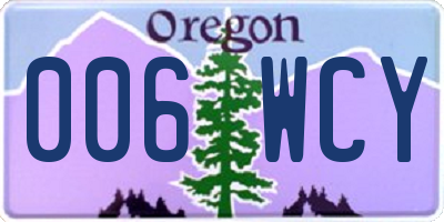 OR license plate 006WCY