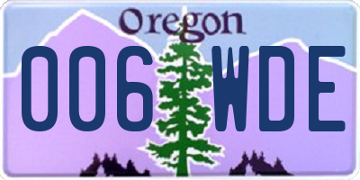 OR license plate 006WDE