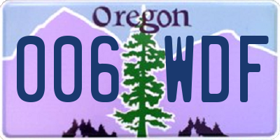 OR license plate 006WDF