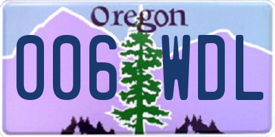 OR license plate 006WDL