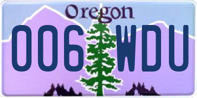 OR license plate 006WDU