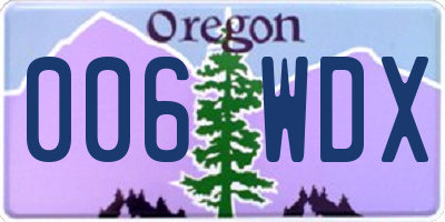 OR license plate 006WDX