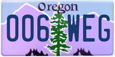 OR license plate 006WEG
