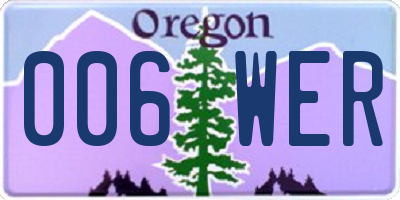 OR license plate 006WER