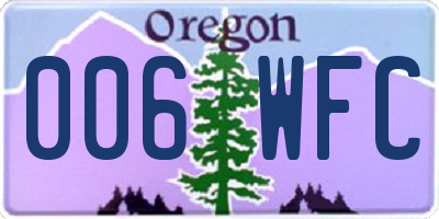 OR license plate 006WFC