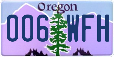 OR license plate 006WFH
