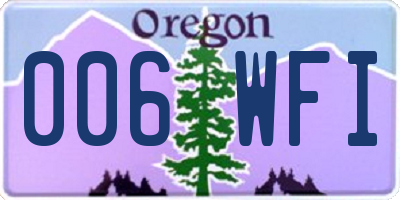 OR license plate 006WFI