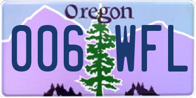 OR license plate 006WFL
