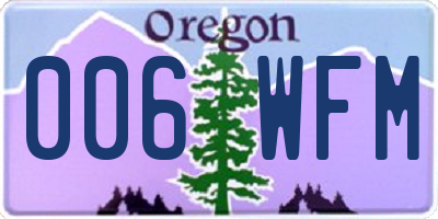 OR license plate 006WFM