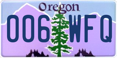 OR license plate 006WFQ