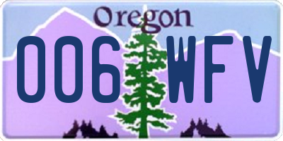 OR license plate 006WFV